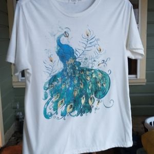 Ladies shirt. Peacock. Sz s